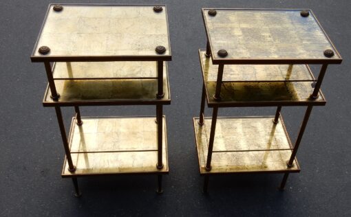 950/70' Pair  of stools or Ends of Sofa  Maison Bagués,with gold leaf ,30 X 38,5 cm - Image 7