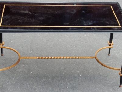 1950 'Coffee Table Iron Painted and Gilded Gold In The Style of G Poillerat