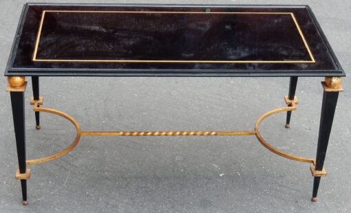 1950' Table Basse en Fer Peint et Doré à l'Or Style G. Poillerat