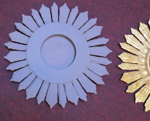 Pair of mirrors suns golden wood - Image 3