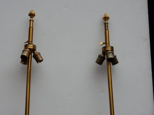 1950/70  Paire de Lampes en Bronze et Oeuf en Resine Fractable Signée Charles – Image 4