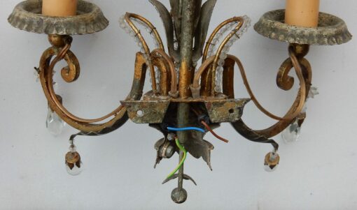 1950-1970 Pair of Sconces with Pinapple Leaves in the Style Maison Baguès - Image 3