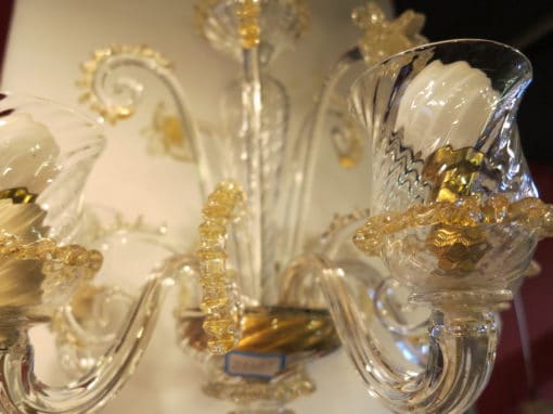 1900/20, Chandelier  Murano cristal and gold  with 5 lights arms - Image 2