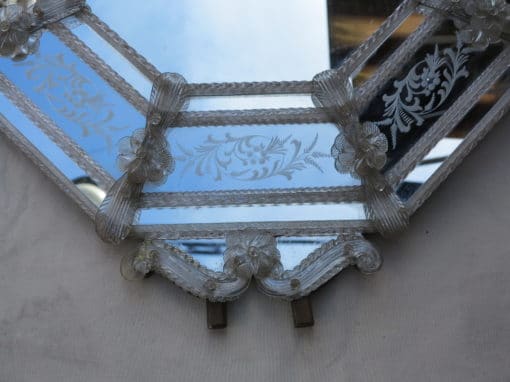 1950' Mirror Octagonal Style Véronèse Parecloses With High and Low Crown - Image 5