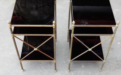 1950/70' Pair of Shelves has 3 levels Maison Bagués With Black Opaline - Image 6