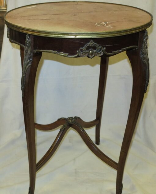 Pedestal table of style LXV, marbles flower to sin - Image 4