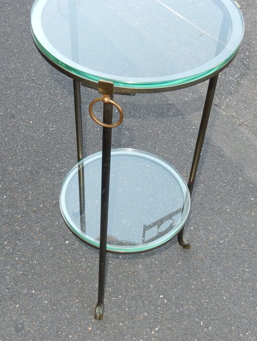 1970 'Round Bronze Pedestal Table or Brass Maison Jansen Double Patine - Image 3