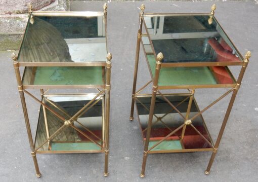 1950/70' Pair of Shelves has 3 levels Maison Baguès With Olded Mirror