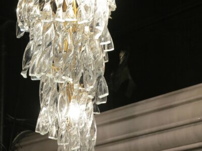 1960/70' Chandelier in the Style of Venini 86 Crystal Twisted