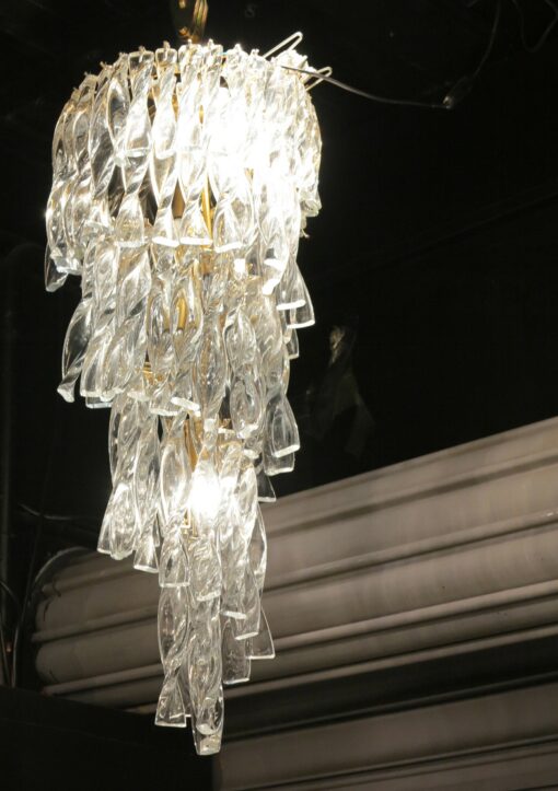 1960/70' Chandelier in the Style of Venini 86 Crystal Twisted