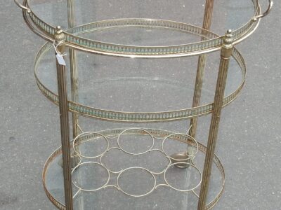 1950/70 Rolling Bar Silvered Brass Maison Bagués 3 Levels