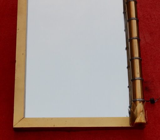 1970 ' Original Mirror Maison Jansen with Palm Illuminating Single Piece by Barbier - Image 3