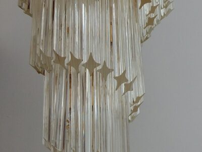1970/80 chandelier Venini in spiral staircase 86 crystals