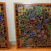 1950/70' Pair of Stained-glass windows Decoration of Flowers - Image 4