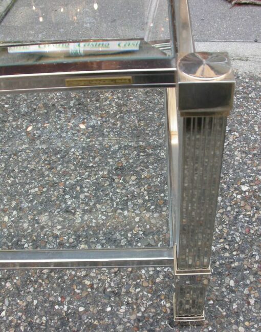 cofee table nickel and gold Pierre Vandel - Image 4