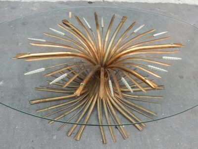 1970'  Coffee Table in the Style Coco Chanel  in Gilted Iron