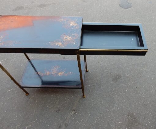 1950/70'  Table With a Drawer in the Style of Maison Bagués ,Lacquer of China 48 X 25 cm - Image 6