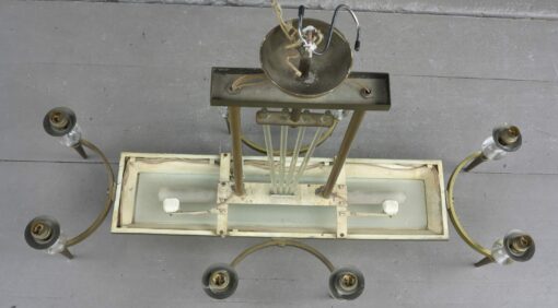 1950/70' Lustre Style Jacques Adnet 8 Lumières – Image 5