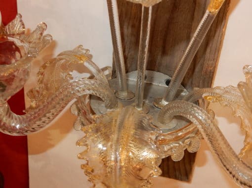 1920/50' Sconces pair Murano crystal  with 2 lights arms  33H X 35 - Image 4