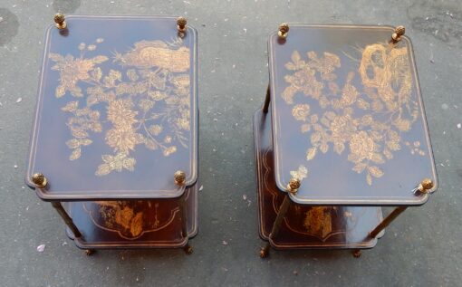 1950/70'  Pair of End of Sofa in the Style of Maison Bagués Lacquer of China 45 X34 cm - Image 2