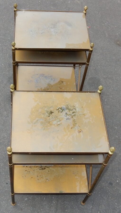 1950/70' Pair of Shelves has 3 Levels Maison Baguès with Crosses Flower - Image 3