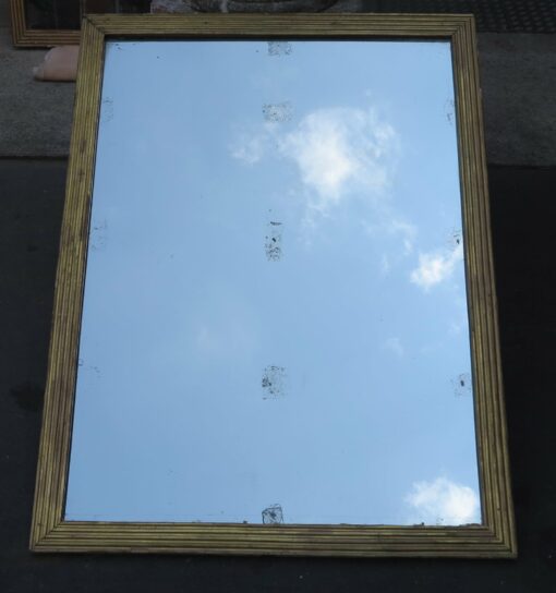 Miroir à Canaux Plats et Dorés Feuilles d'Or Glace Mercure 138 X 105 cm