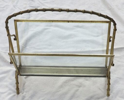 1950/70' Style Maison Bagués modéle bamboo in polite brass carry newspaper - Image 2