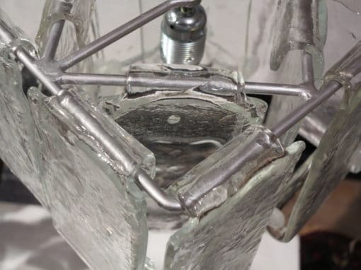 1970' Paire de Lustres ou Lanternes par Fratelli en Forme de Cage Cristal de Murano – Image 8