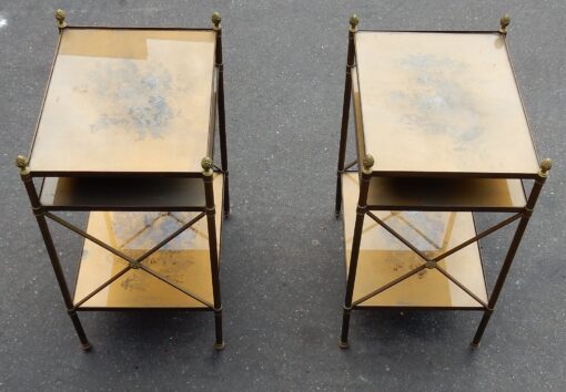 1950/70' Pair of Shelves has 3 Levels Maison Baguès with Crosses Flower - Image 2