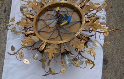 1950/70 Ceiling Light has Floral Decoration in the Style of  Maison Bagués - Image 6