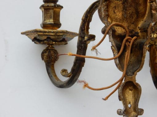1880 ' Pair of bronze sconces in the style LXIV - Image 4