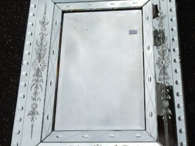 1950' Venice rectangular mirror with flowers and bubbles 69 x 90 cm