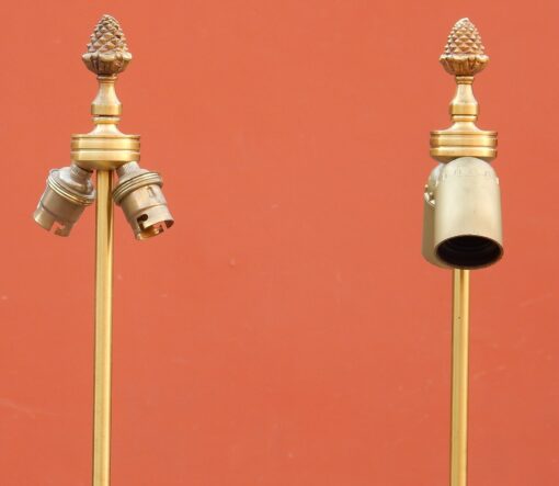 1950/70' Pair of lamps pineapple in bronze 2 colours in the style of Maison Charles - Image 4