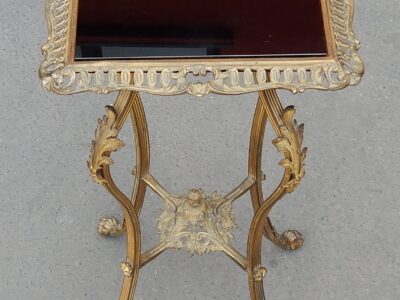 1880/1900' Sellette Style Louis XIV Bronze Et Opaline