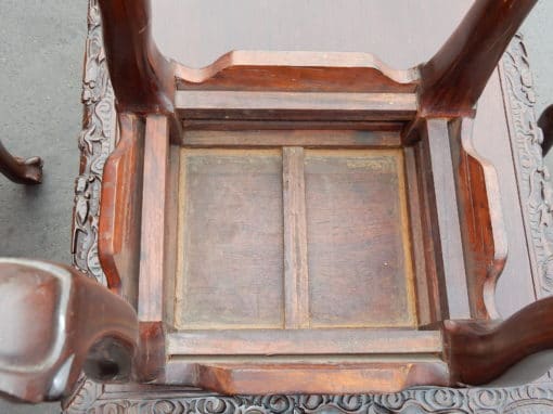 1920/1950 Play Table Mahjong China and Its 4 Stools Palissandre - Image 4