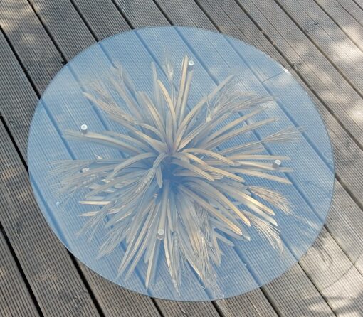 1970' Pedestal Table or Coffee Table in the Style YSL in Gilted Iron - Image 7