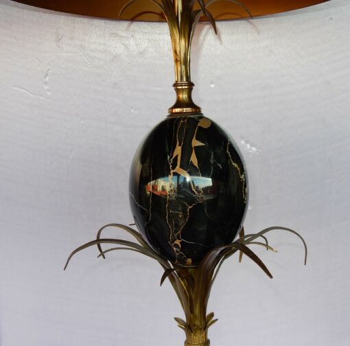 1950/70 Pair of Bronze Lamps and Egg Amber Way Signed  Charles - Image 8