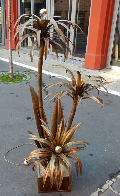 1970' Maison Jansen Paris Palm Tree Floor Lamp By Barbier For Maison Jansen - Image 3