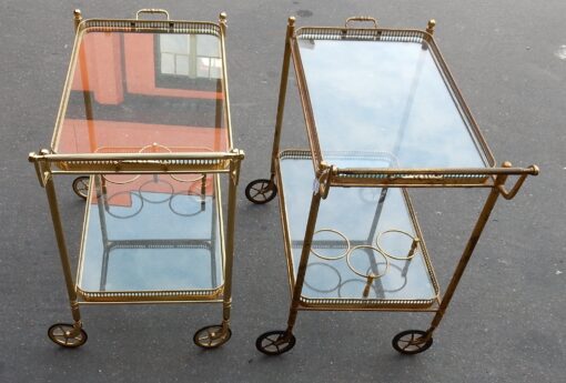 1950/70 Pair Of Rolling Bar In Brass Maison Bagués  in The Style of  L XVI - Image 7
