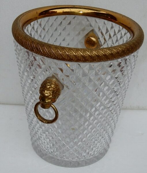 1950-70 ' Bucket has champagne Crystal and Bronze Gilded Heads of Lion - Image 2