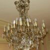 1880/1900' Lustre Napoléon III 5 Bras 25 Lampes Bronze Doré et Cristal