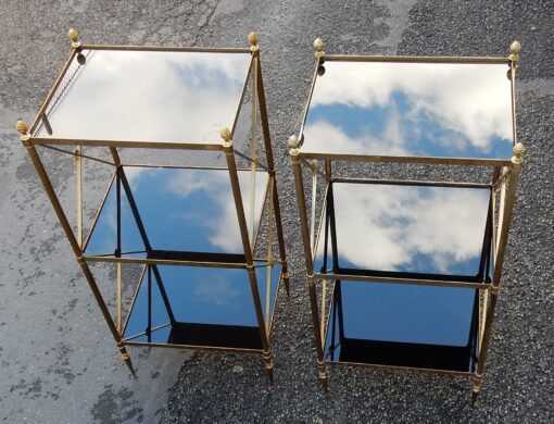 1950/70' Pair of Shelves has 3 levels Maison Bagués With Black Opaline - Image 6