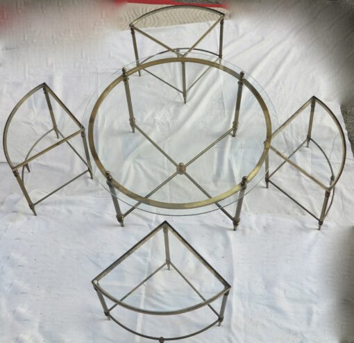 1950/70' Coffee table Maison Bagués bronze and her 4 tables - Image 7