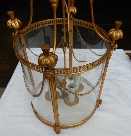 1950' Lantern in Gilted Bronze LXIV H 59 cm D 36 cm - Image 4