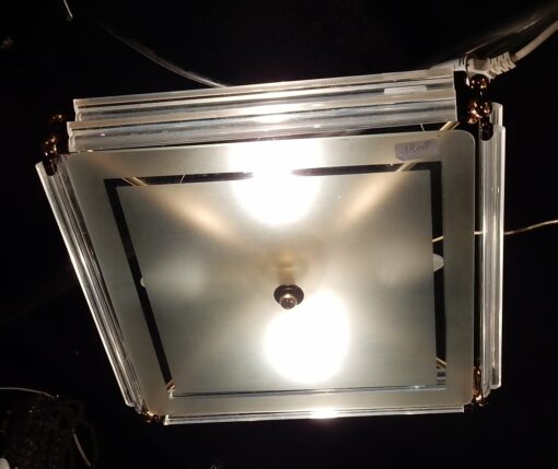 1970' Gilted Iron and Lucite Ceiling Light Shape Style Design Square Form - Image 8