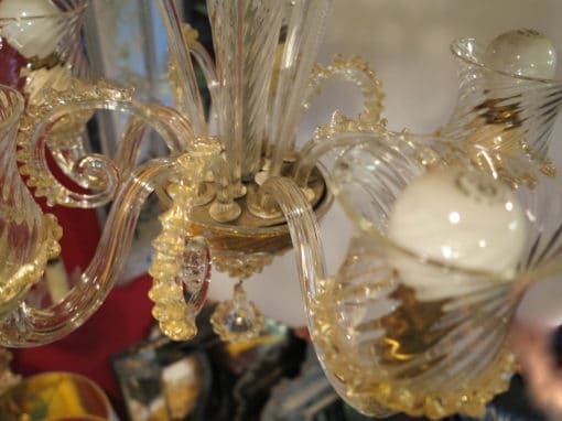 1900/20, Chandelier  Murano cristal and gold  with 5 lights arms - Image 6