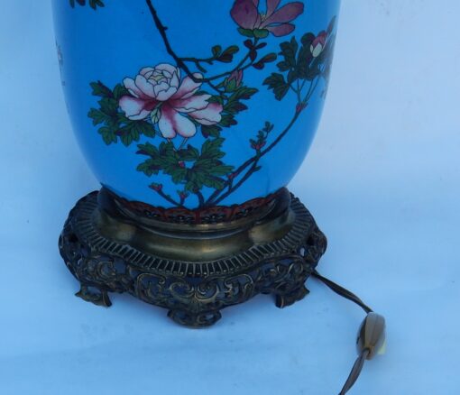 1890' Lamp Compartmentalized Japan Birds and Flowers - Image 2