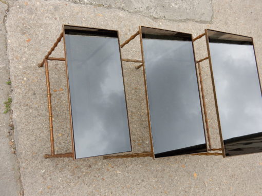 1950/70' Series of 3 Gigognes Tables Model Bamboo with Feet Maison Baguès - Image 7