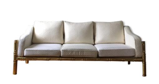 1970 'Sofa 3 Seater Maison Jansen Brass Model Bamboo