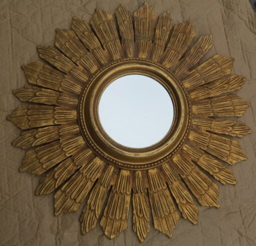 Pair of mirrors suns golden wood - Image 5